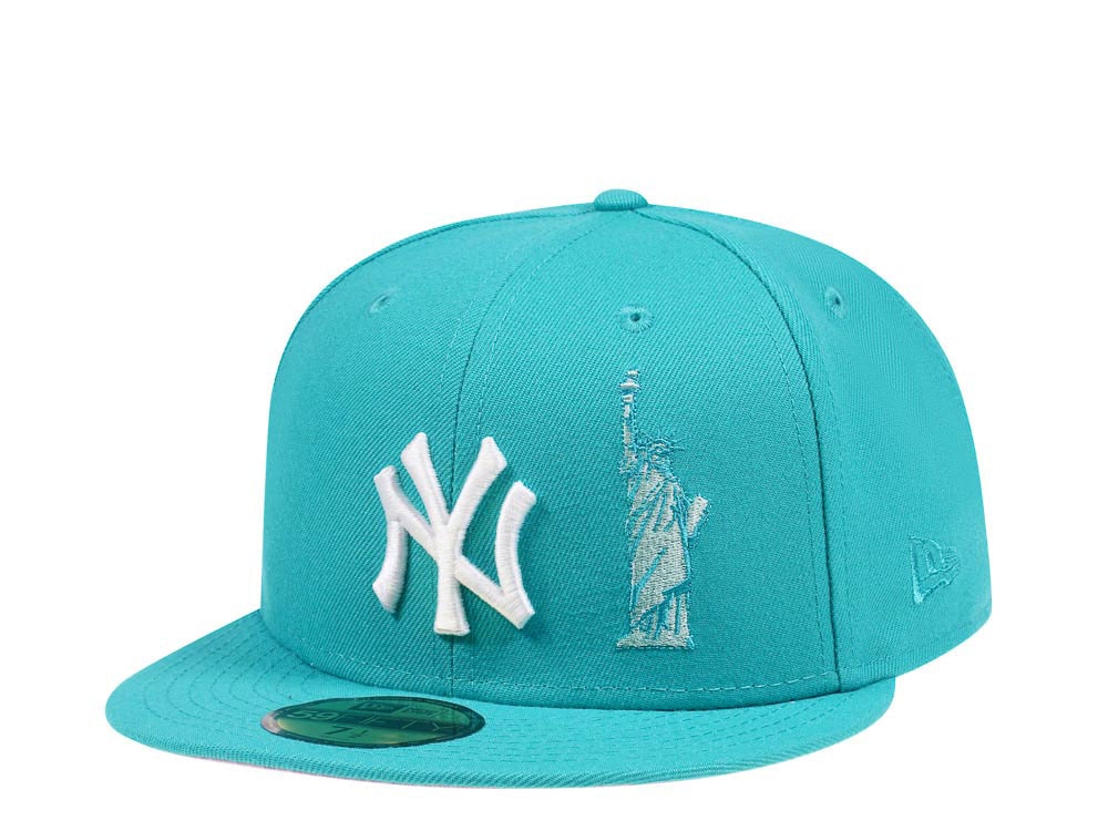 New Era New York Yankees NYC Icons Teal and Pink Edition 59Fifty Fitted Gorra
