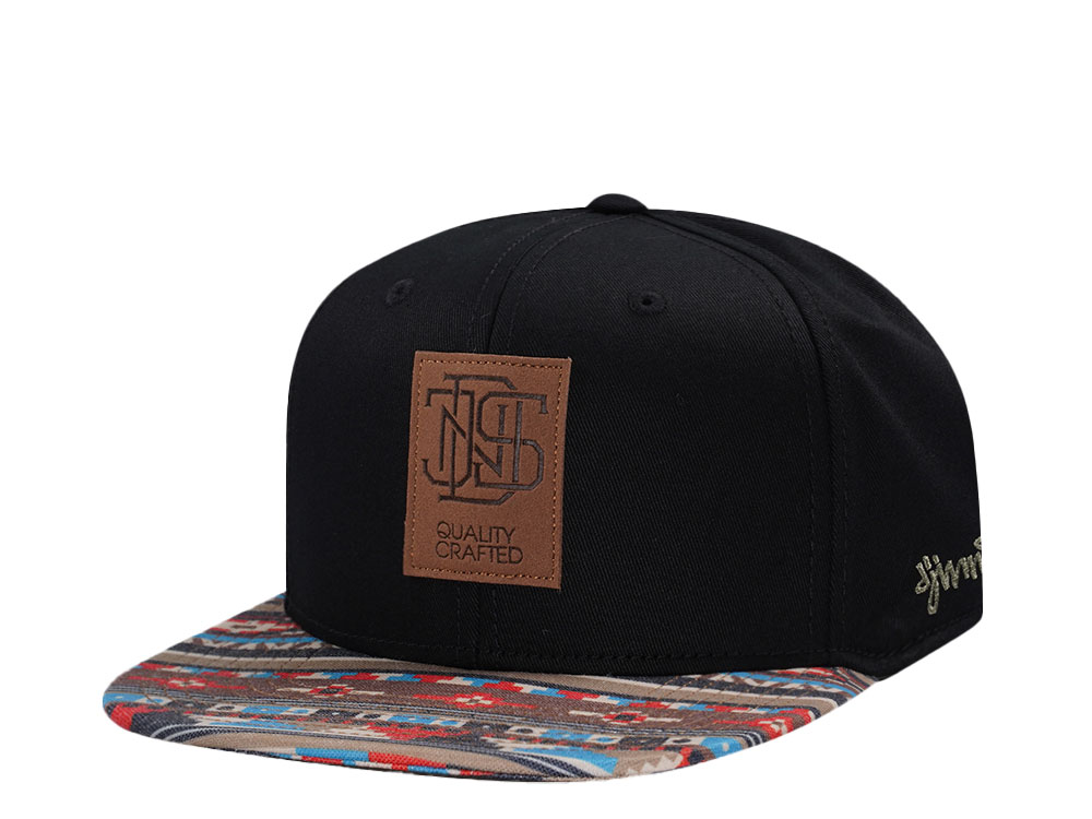Djinns Aztec Black 6 Panel Snapback Gorra