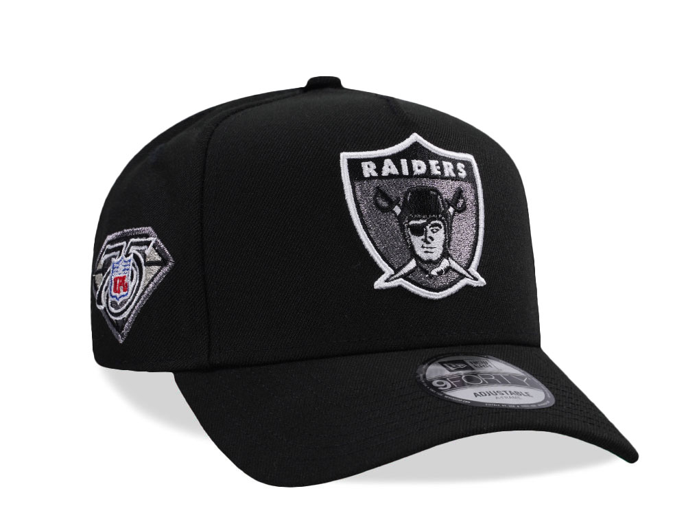 New Era Las Vegas Raiders 75th Anniversary Black Prime Edition 9Forty A Frame Snapback Gorra