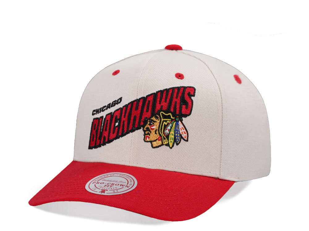 Mitchell & Ness Chicago Blackhawks Chrome Two Tone Pro Crown Fit Snapback Gorra