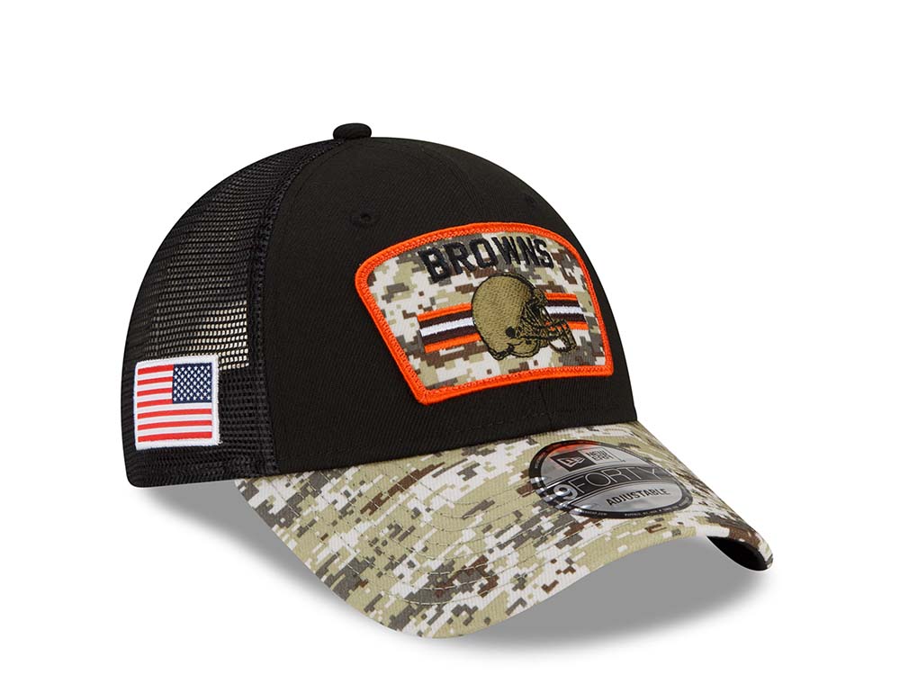 New Era Cleveland Browns Salute to Service 21 9Forty Trucker Snapback Gorra