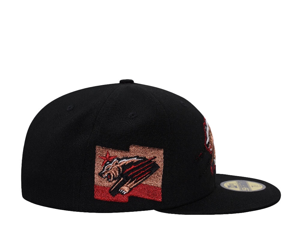 New Era Fresno Grizzlies Blood Claw Cut Distressed Black Prime Edition 59Fifty Fitted Gorra
