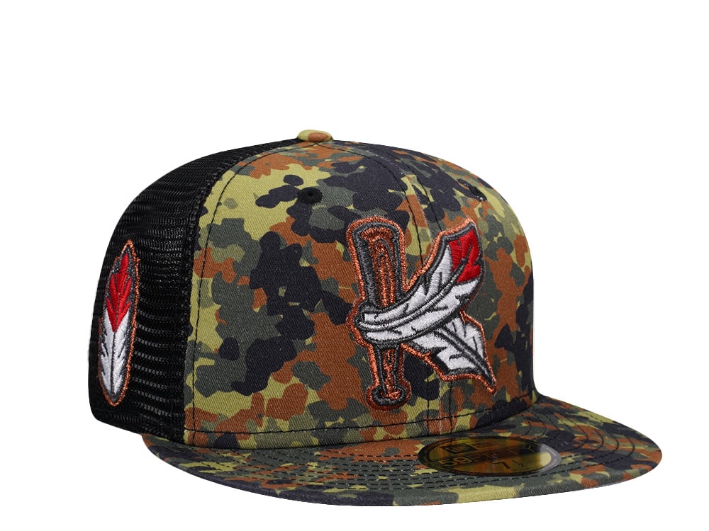 New Era Kinston Indians Flecktarn Trucker Edition 59Fifty Fitted Gorra