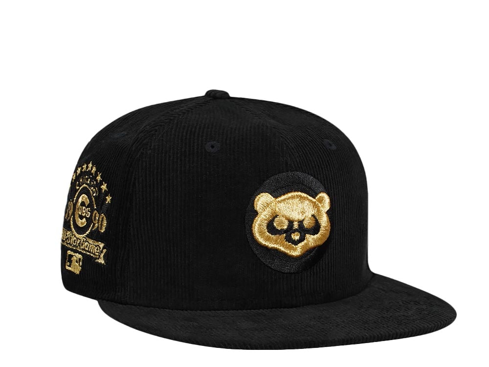 New Era Chicago Cubs All Star Game 1990 Corduroy Black Gold Edition 59Fifty Fitted Gorra