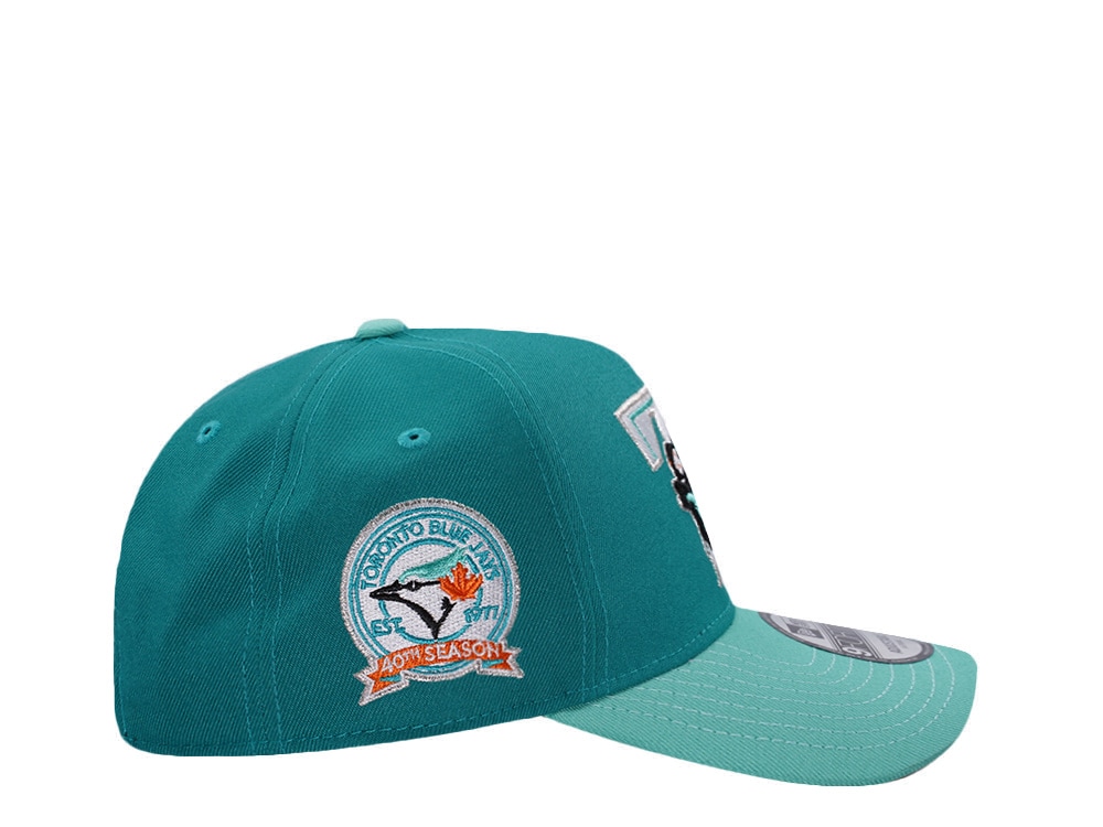 New Era Toronto Blue Jays 40th Anniversary Mint Two Tone Edition 9Forty A Frame Snapback Gorra