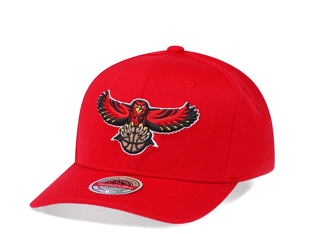Mitchell & Ness Atlanta Hawks Team Ground Red Line Solid Flex Snapback Gorra