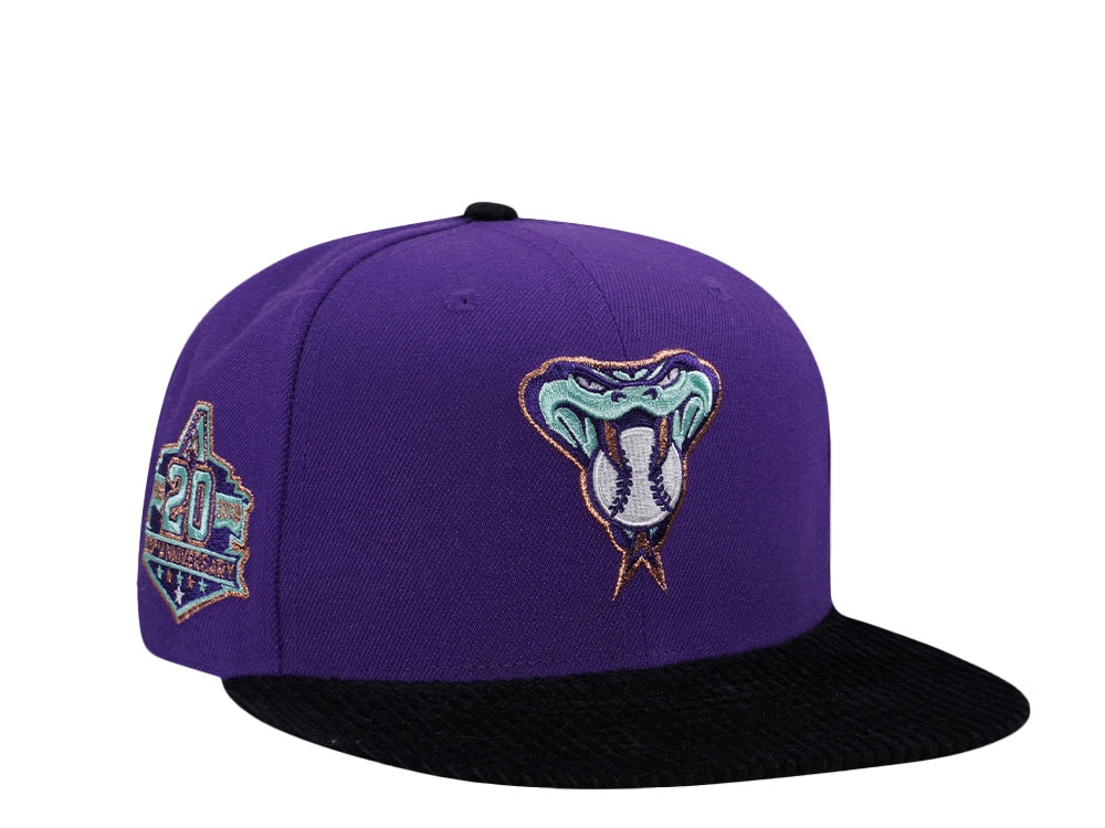 New Era Arizona Diamondbacks 20th Anniversary Cord Visor Edition Purple 59Fifty Fitted Gorra
