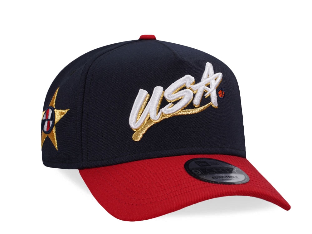 New Era Team USA Basketball Navy Two Tone Edition 9Forty A Frame Snapback Gorra