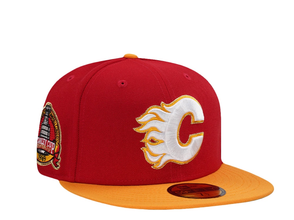 New Era Calgary Flames Stanley Cup  Champions 1989 Red Two Tone Edition 59Fifty Fitted Gorra