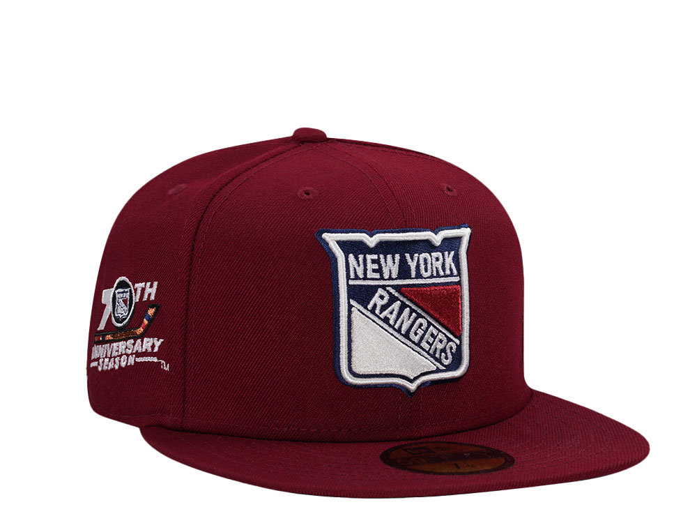 New Era New York Rangers 70th Anniversary Smooth Red Throwback Edition 59Fifty Fitted Gorra