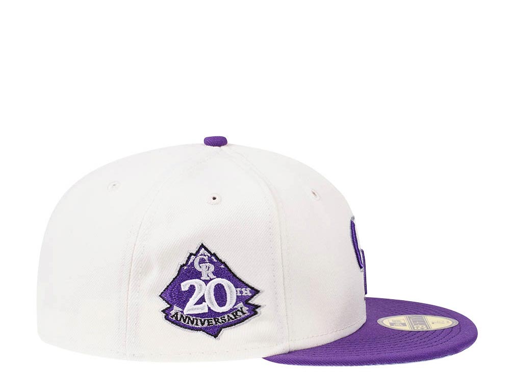 New Era Colorado Rockies 20th Anniversary Cream Two Tone Edition 59Fifty Fitted Gorra