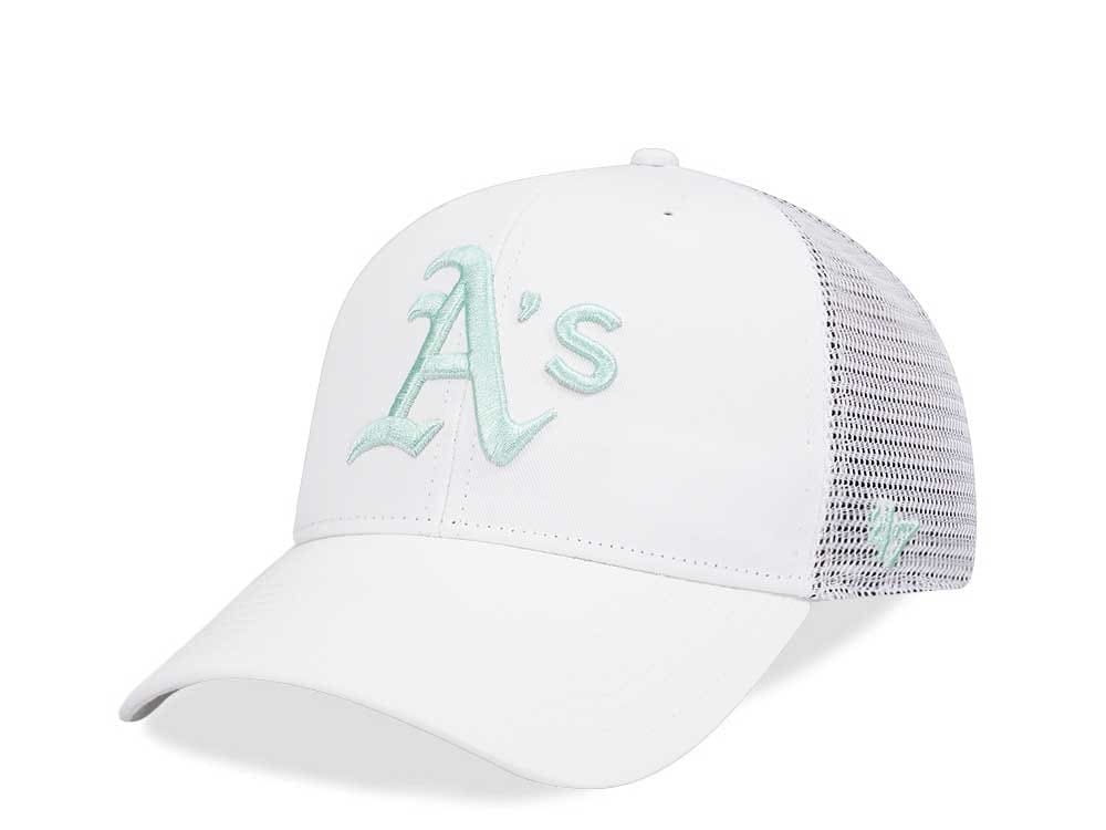 47Brand Oakland Athletics White Branson MVP Trucker Snapback Gorra