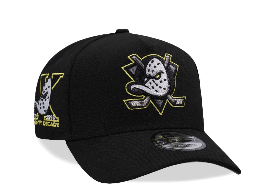 New Era Anaheim Ducks 10th Anniversary Neon Black Prime Edition 9Forty A Frame Snapback Gorra