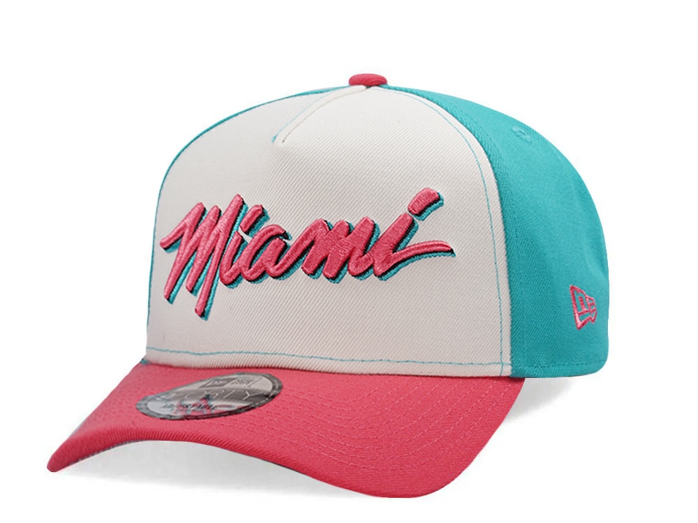 New Era Miami Heat Coral Two Tone Edition 9Forty A Frame Snapback Gorra