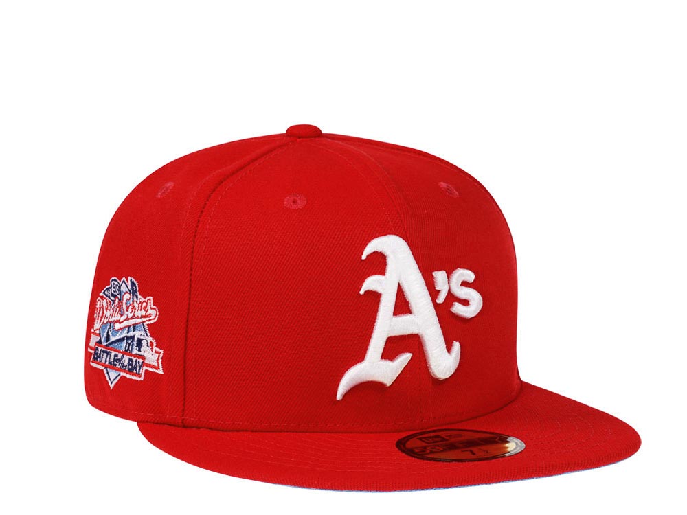 New Era Oakland Athletics World Series 1989 Red Glacier Blue Edition 59Fifty Fitted Gorra