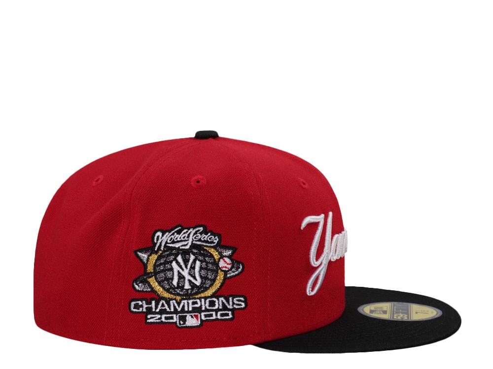 New Era New York Yankees World Series Champions 2000 Script Red Prime Edition 59Fifty Fitted Gorra