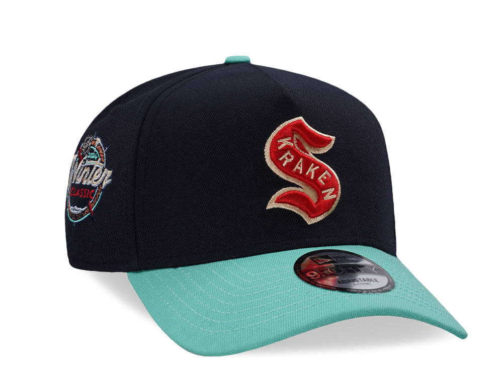 New Era Seattle Kraken Winter Classic 2024 Navy Two Tone Edition 9Forty A Frame Snapback Gorra