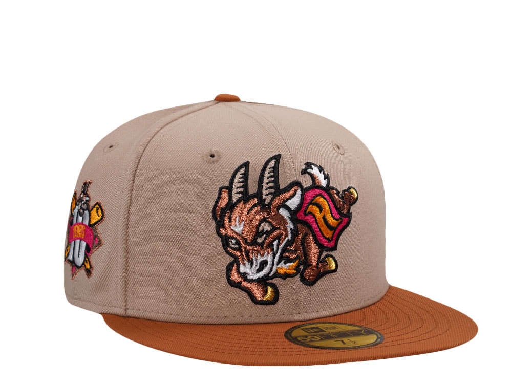New Era Hartford Yard Goats 10th Anniversary Camel Two Tone Edition 59Fifty Fitted Gorra