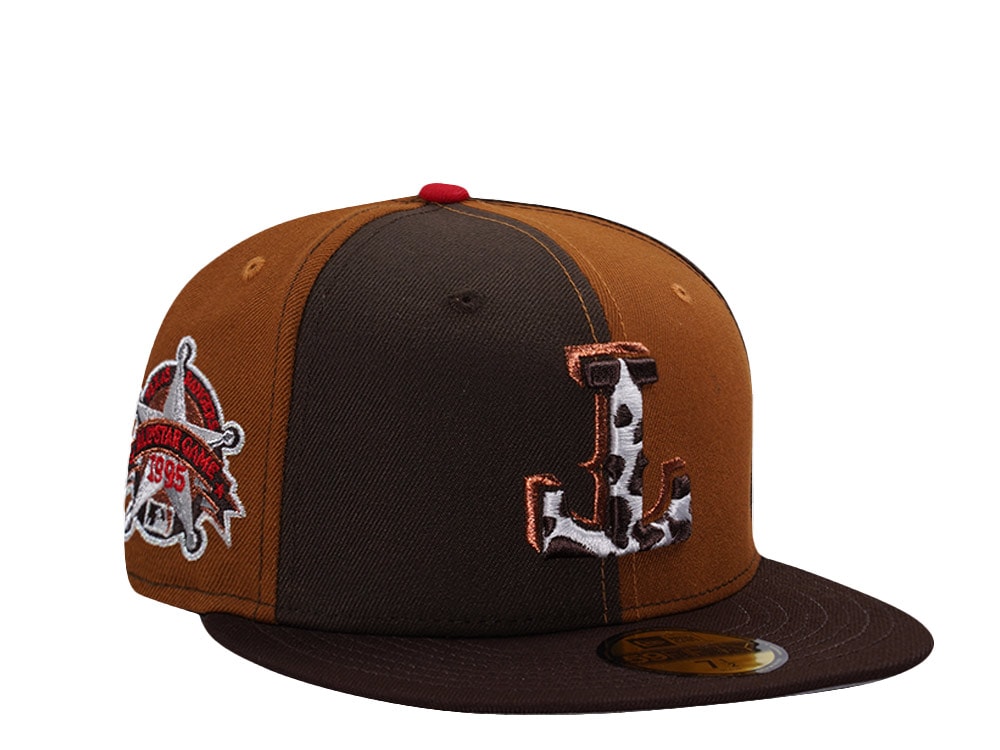 New Era Texas Rangers All Star Game 1995 Brown Pinwheel Edition 59Fifty Fitted Gorra