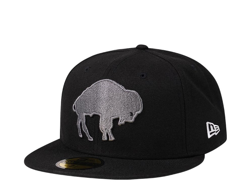 New Era Buffalo Bills Throwback Steel Black Edition 59Fifty Fitted Gorra