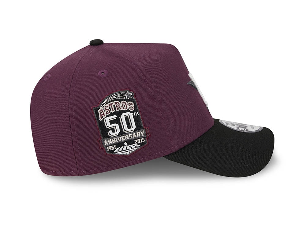New Era Houston Astros 50th Anniversary Two Tone Plum 9Forty A Frame Snapback Gorra