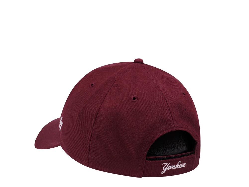 47Brand New York Yankees Classic Maroon Strapback Gorra
