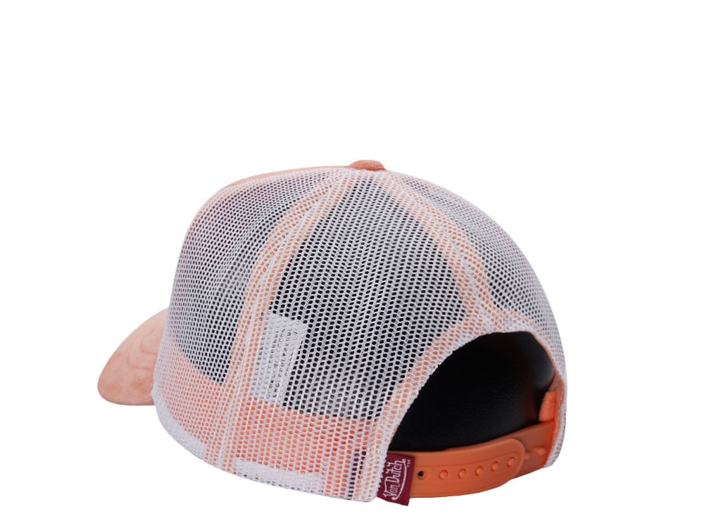 Von Dutch Oval Patch Peach Velour Edition Trucker Snapback Gorra