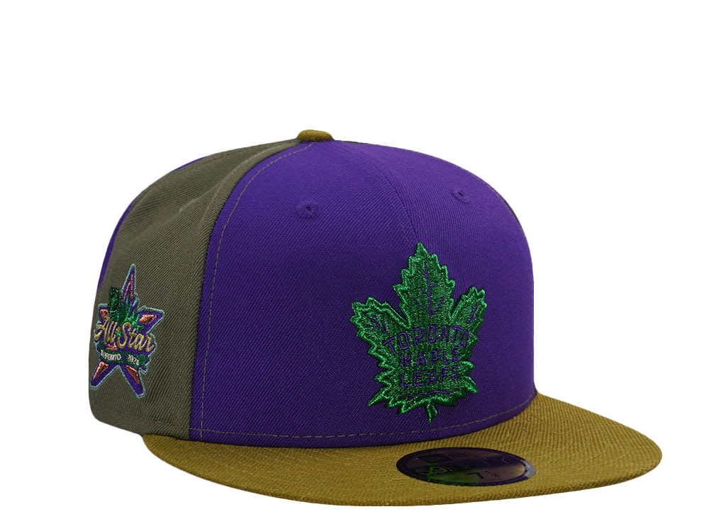 New Era Toronto Maple Leafs All Star Game 2024 Olive Purple Two Tone Edition 59Fifty Fitted Gorra