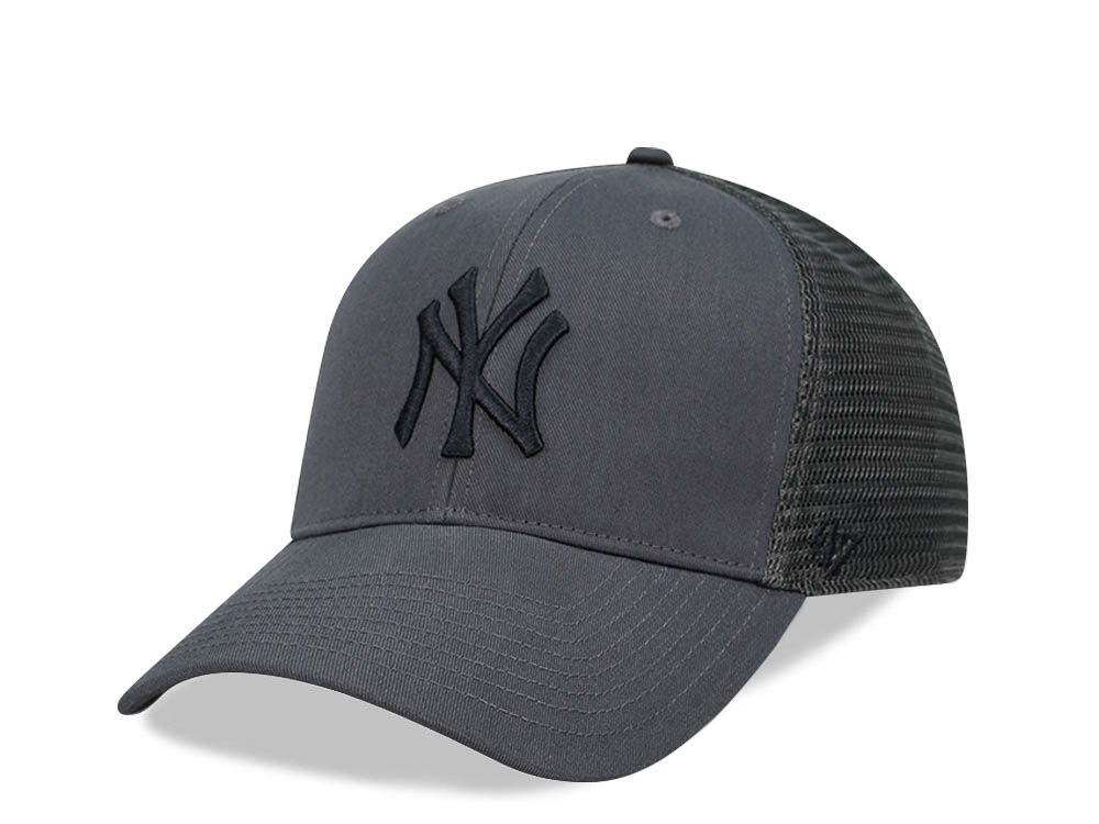 47Brand New York Yankees Charcoal Branson Mesh MVP Trucker Snapback Gorra