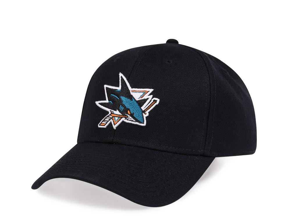 American Needle San Jose Sharks Black Stadium Curved Snapback Gorra
