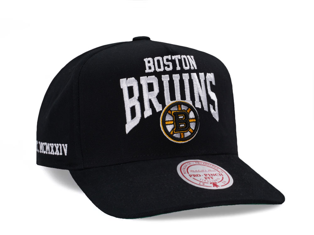 Mitchell & Ness Boston Bruins Black Pro Pinch Fit Snapback Gorra