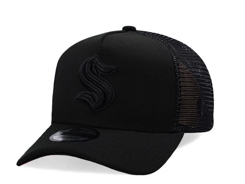 New Era Seattle Kraken Black Prime Edition 9Forty A Frame Trucker Snapback Gorra