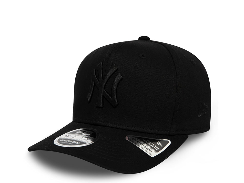 New Era New York Yankees Black on Black 9Fifty Stretch Snapback Gorra