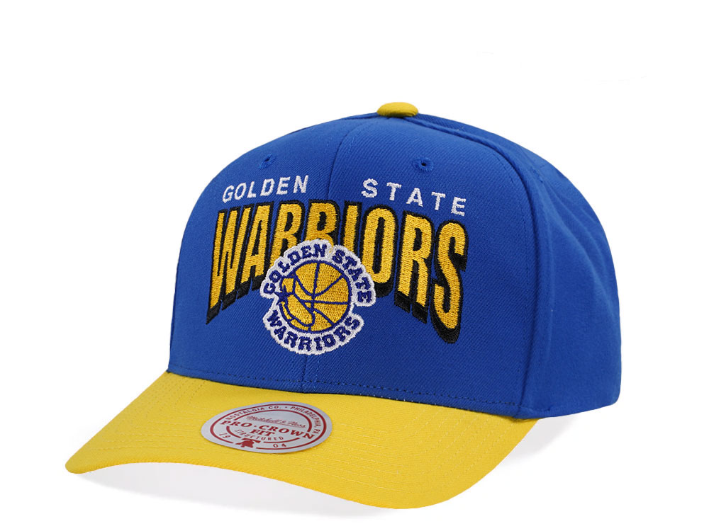 Mitchell & Ness Golden State Warriors Hardwood Classic Pro Crown Fit Blue Snapback Gorra
