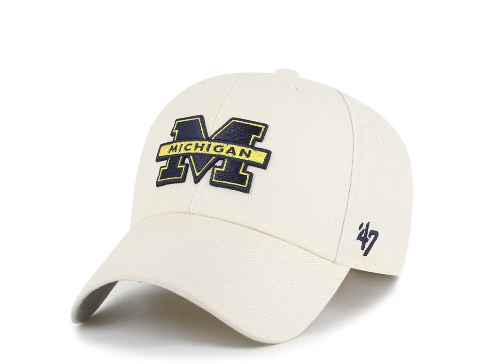47Brand Michigan Wolverines Natural Wool MVP Strapback Gorra