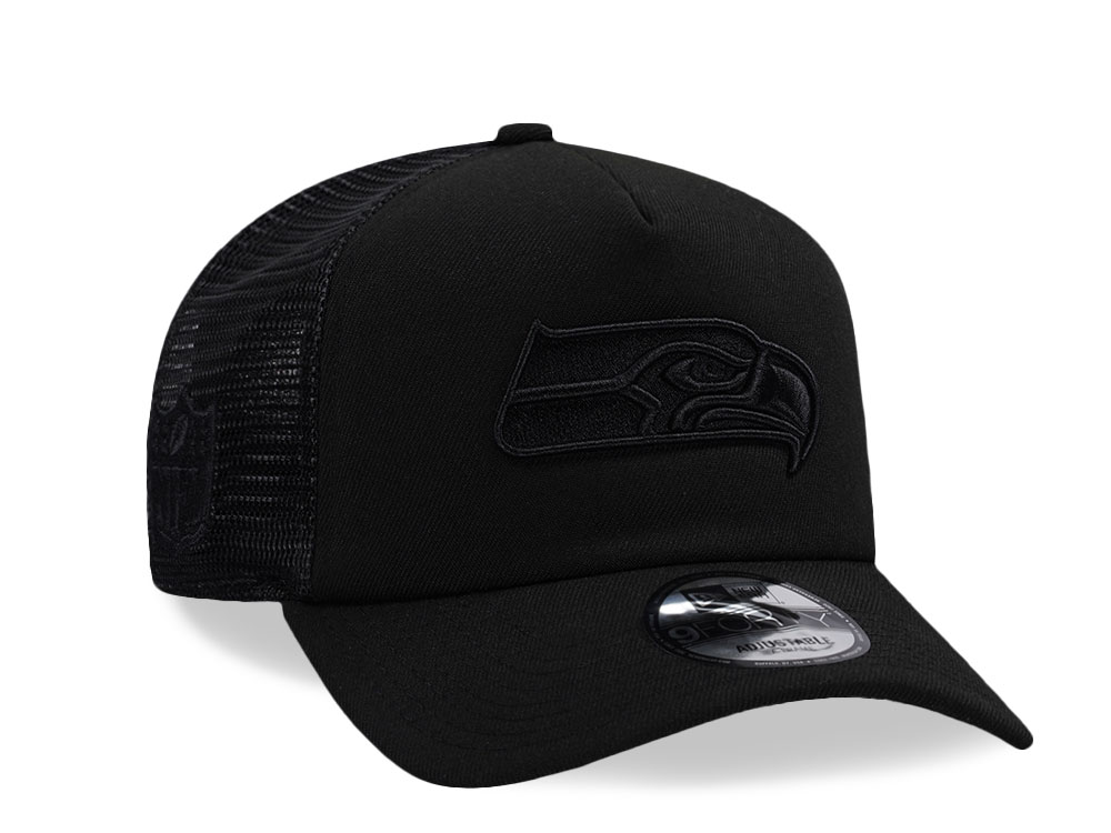 New Era Seattle Seahawks Black Foam Trucker 9Forty A Frame Snapback Gorra