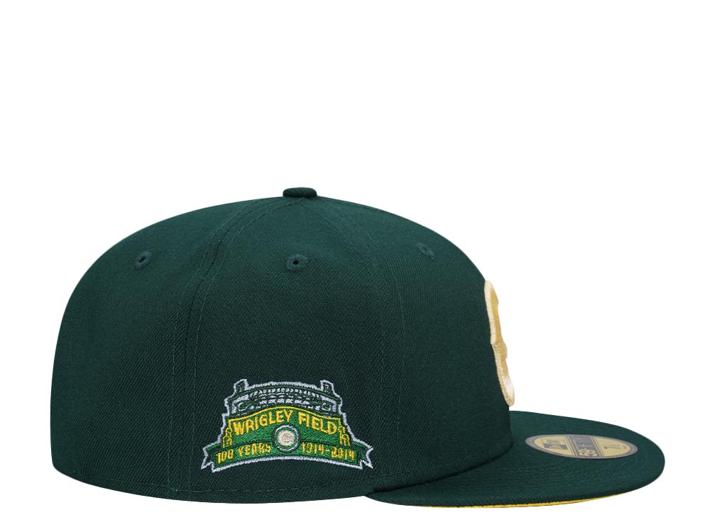 New Era Chicago Cubs 100th Years Wrigley Field Dark Green Citrus Edition 59Fifty Fitted Gorra