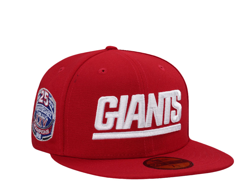 New Era New York Giants 25th Anniversary Red Prime Edition 59Fifty Fitted Gorra