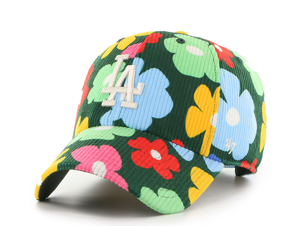 47 Brand Los Angeles Dodgers Gallery Corduroy Dark Green Clean Up Strapback Gorra