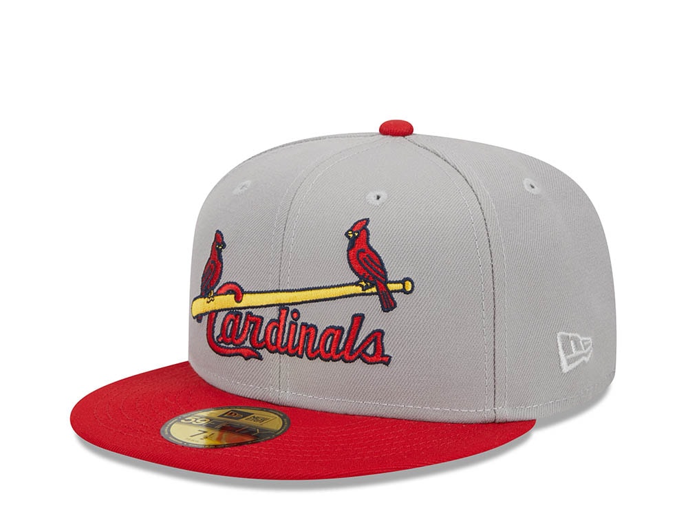 New Era St. Louis Cardinals Gray Retro Script 100th Anniversary Throwback Edition 59Fifty Fitted Gorra