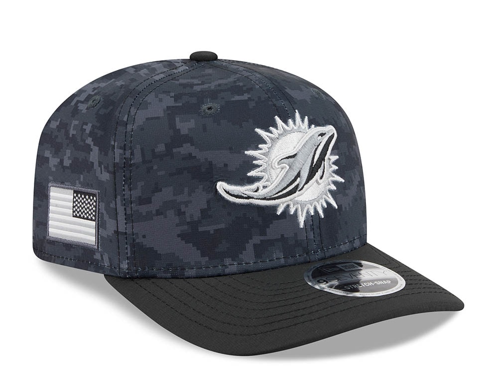 New Era Miami Dolphins NFL Salute to Service 2026 Digi Camo Black 9Seventy Stretch Snapback Gorra