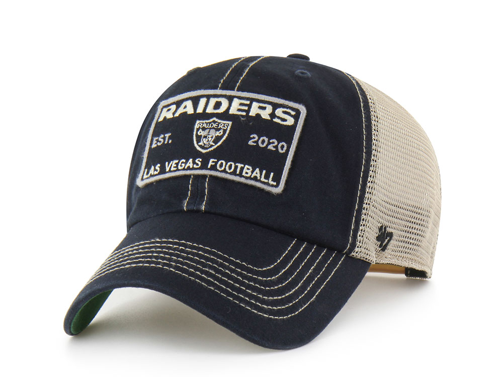 47 Brand Las Vegas Raiders Vintage Black Clean Up Trucker Snapback Gorra