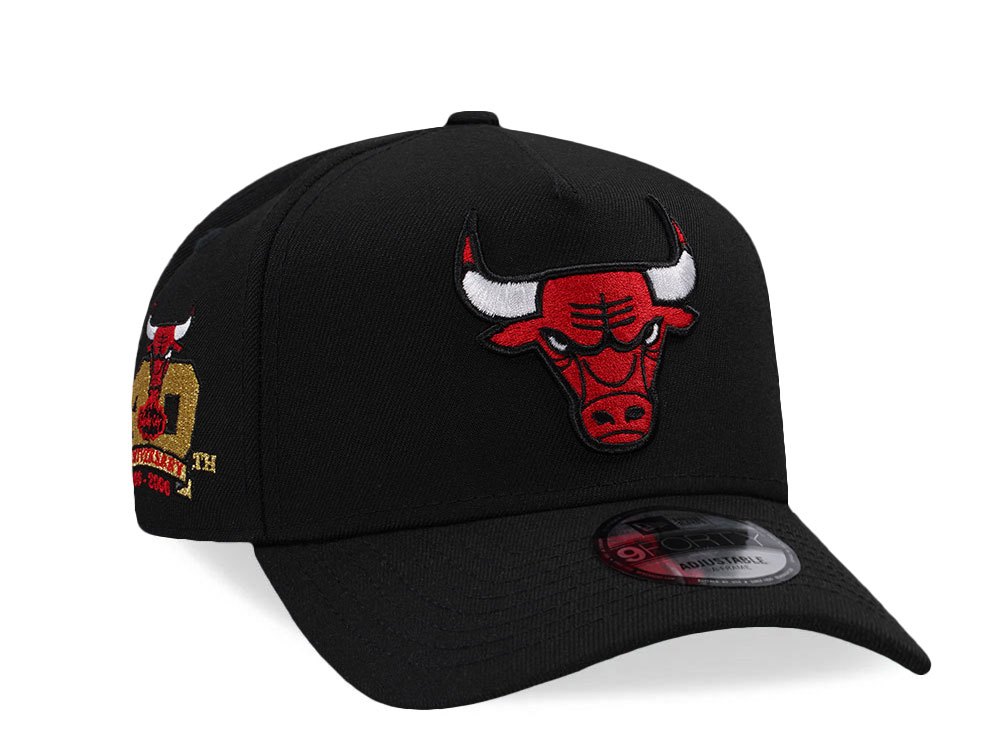 New Era Chicago Bulls 40th Anniversary Black Prime Edition 9Forty A Frame Snapback Gorra