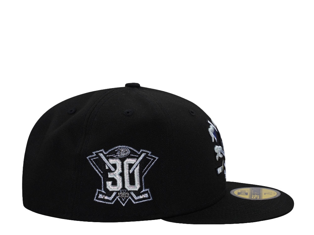 New Era Anaheim Ducks 30th Anniversary Black Prime Edition 59Fifty Fitted Gorra