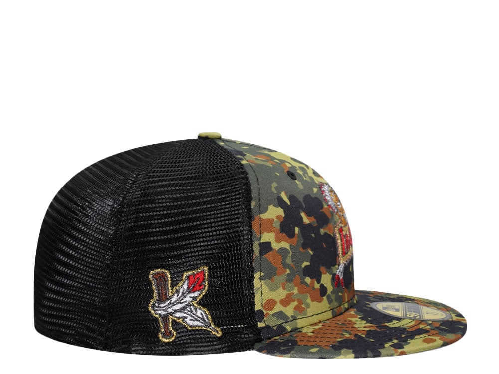 New Era Kinston Indians Flecktarn Trucker Edition 59Fifty Fitted Gorra