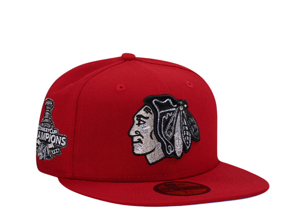 New Era Chicago Blackhawks Stanley Cup 2010 Scarlet Metallic Edition 59Fifty Fitted Gorra
