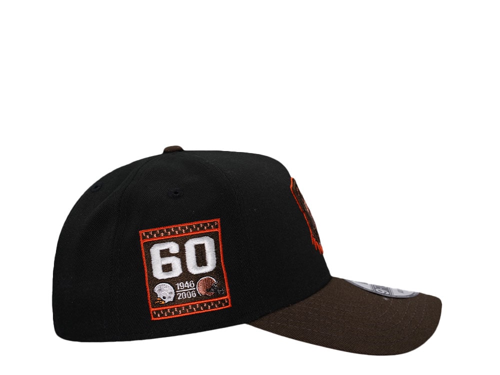 New Era Cleveland Browns 60th Anniversary Black Two Tone Edition 9Forty A Frame Snapback Gorra