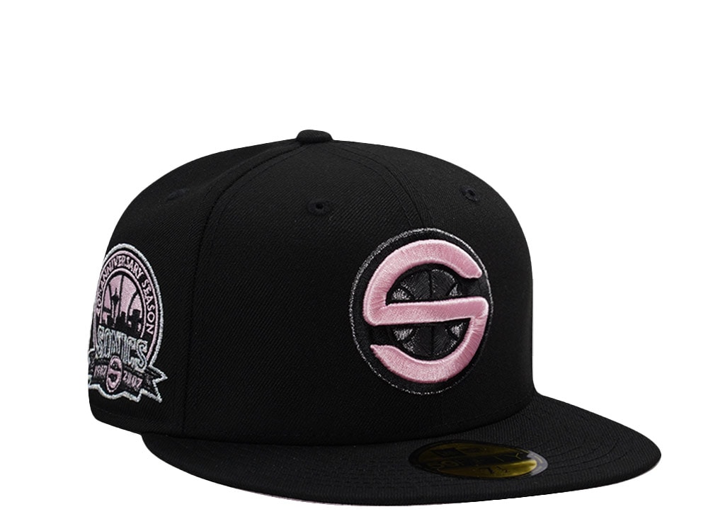 New Era Seattle Supersonics 40th Anniversary Pink Black Prime Edition 59Fifty Fitted Gorra