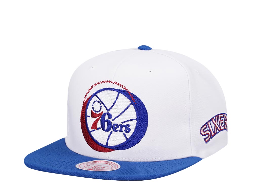 Mitchell & Ness Philadelphia 76ers Logo Blur Hardwood Classic Snapback Gorra