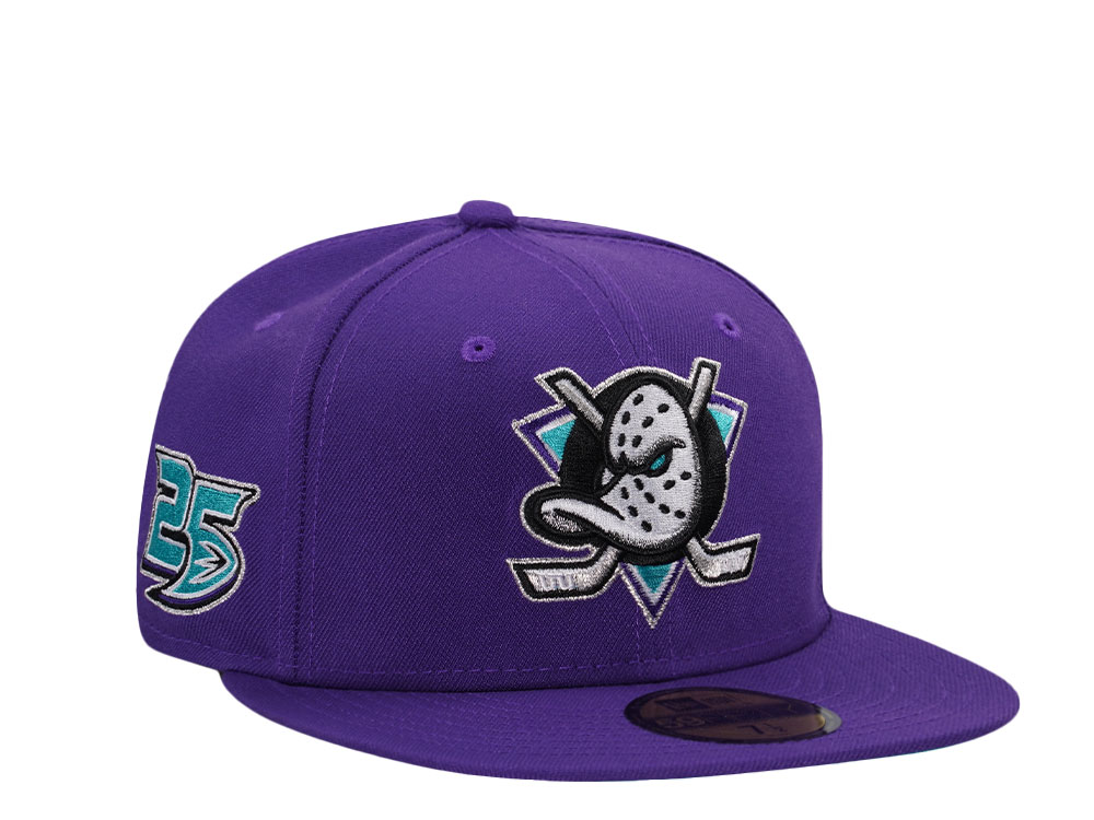 New Era Anaheim Ducks 25th Anniversary Purple Prime Edition 59Fifty Fitted Gorra